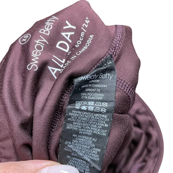 Sweaty Betty All Day‎ Embossed Crocodile 7/8 Leggings Maroon Red Size XS - Picture 8 of 9